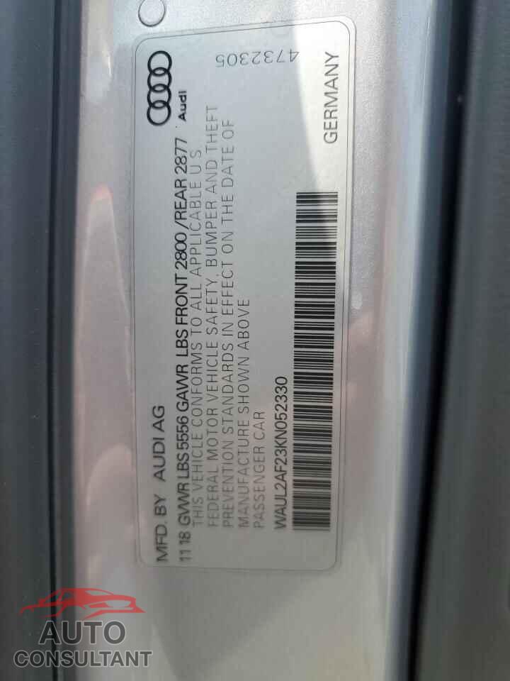AUDI A6 2019 - WAUL2AF23KN052330
