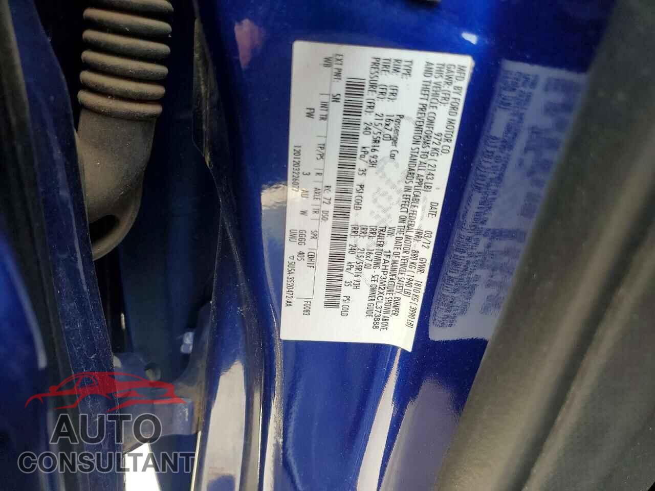 FORD FOCUS 2012 - 1FAHP3M2XCL373888
