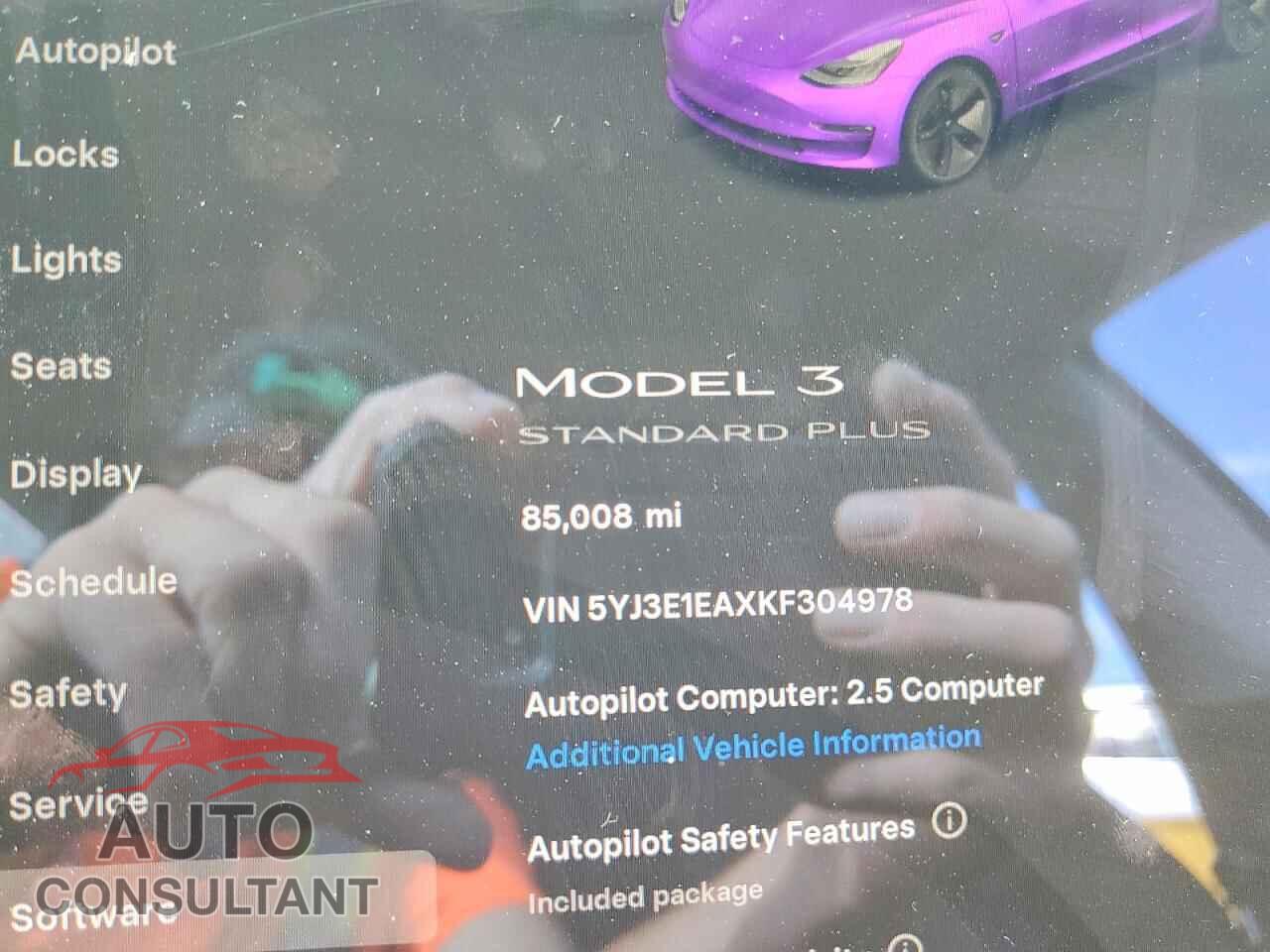 TESLA MODEL 3 2019 - 5YJ3E1EAXKF304978