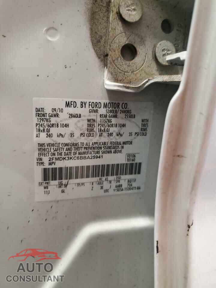 FORD EDGE 2011 - 2FMDK3KC6BBA25941