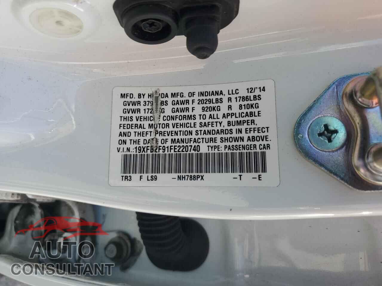 HONDA CIVIC 2015 - 19XFB2F91FE220740