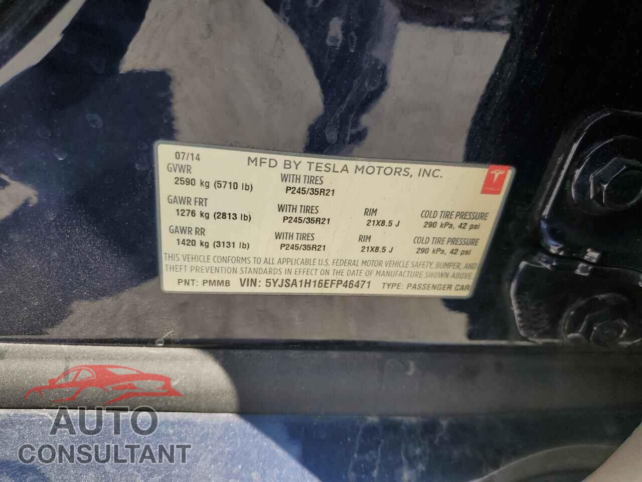 TESLA MODEL S 2014 - 5YJSA1H16EFP46471