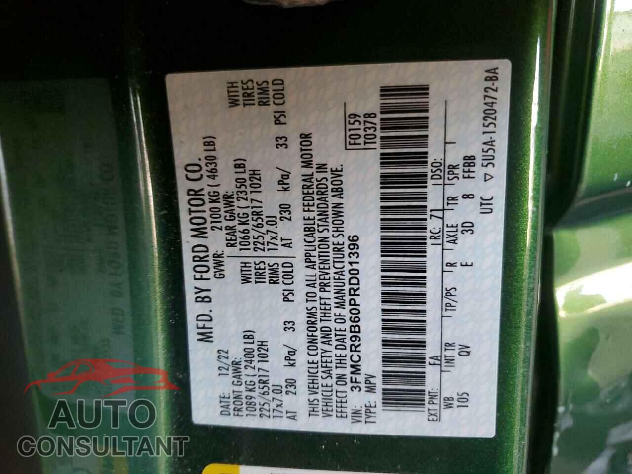 FORD BRONCO 2023 - 3FMCR9B60PRD01396