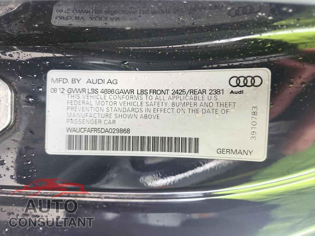 AUDI A5 2013 - WAUCFAFR5DA029868