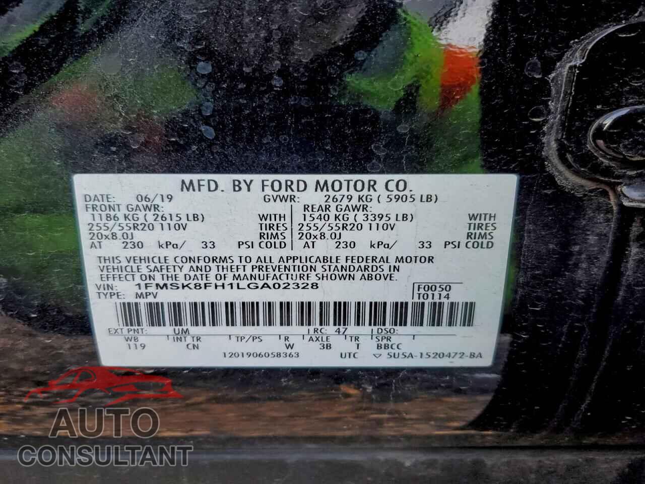 FORD EXPLORER 2020 - 1FMSK8FH1LGA02328
