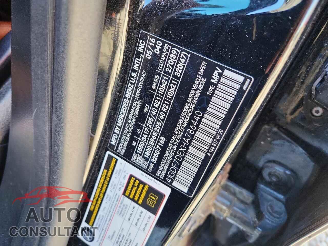 MERCEDES-BENZ GLS-CLASS 2017 - 4JGDF7DEXHA786440