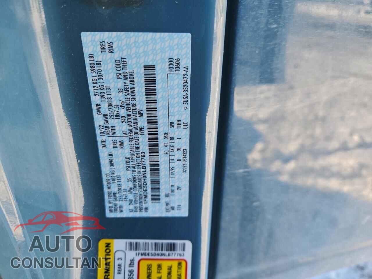 FORD BRONCO 2022 - 1FMDE5DH0NLB77763