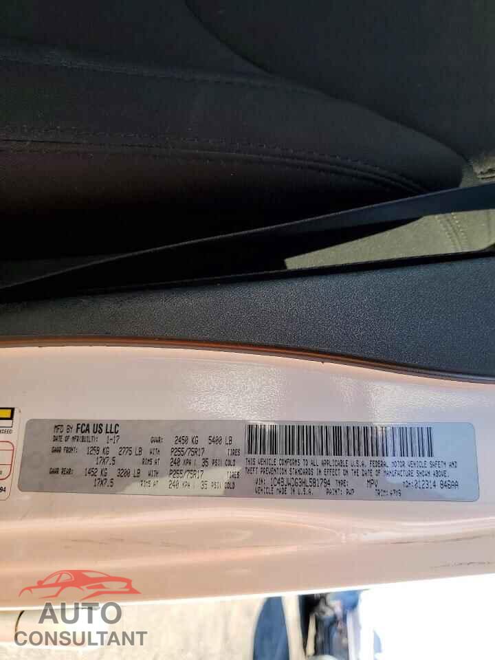 JEEP WRANGLER 2017 - 1C4BJWDG3HL581794