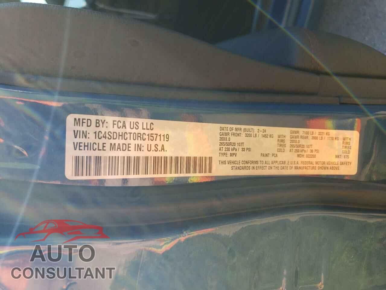 DODGE DURANGO 2024 - 1C4SDHCT0RC157119