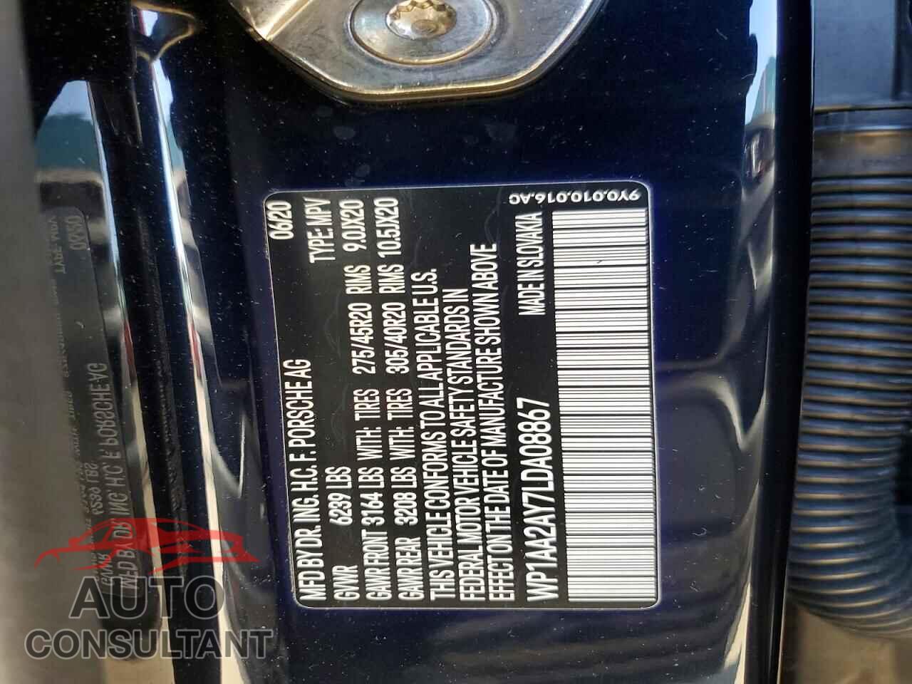 PORSCHE CAYENNE 2020 - WP1AA2AY7LDA08867