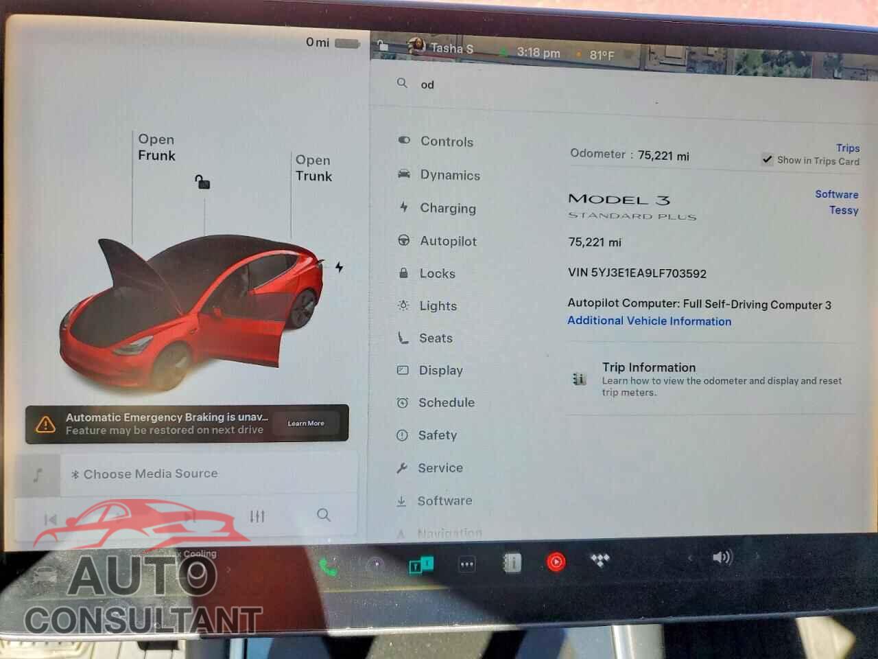 TESLA MODEL 3 2020 - 5YJ3E1EA9LF703592