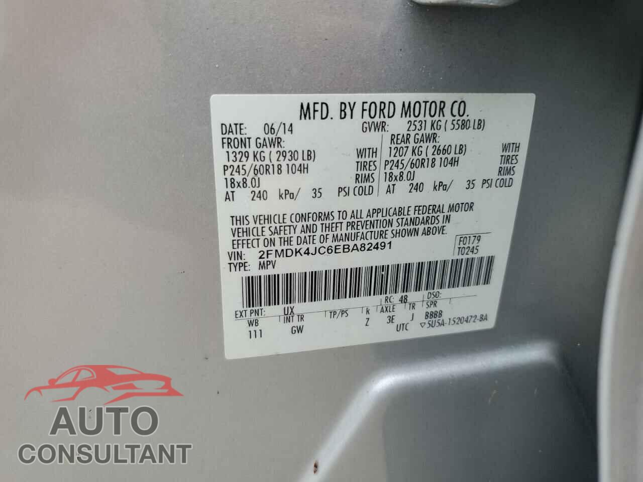 FORD EDGE 2014 - 2FMDK4JC6EBA82491