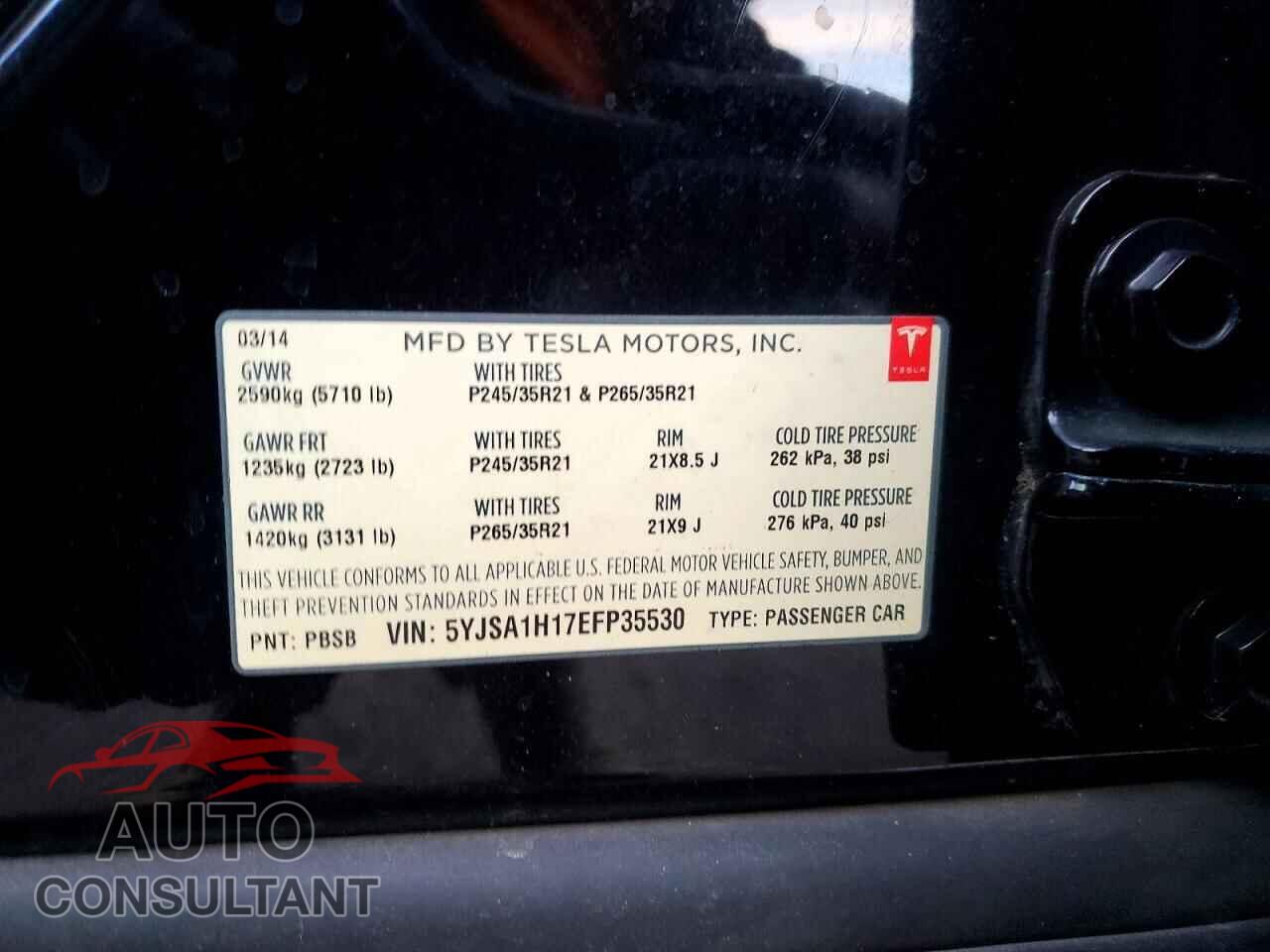 TESLA MODEL S 2014 - 5YJSA1H17EFP35530