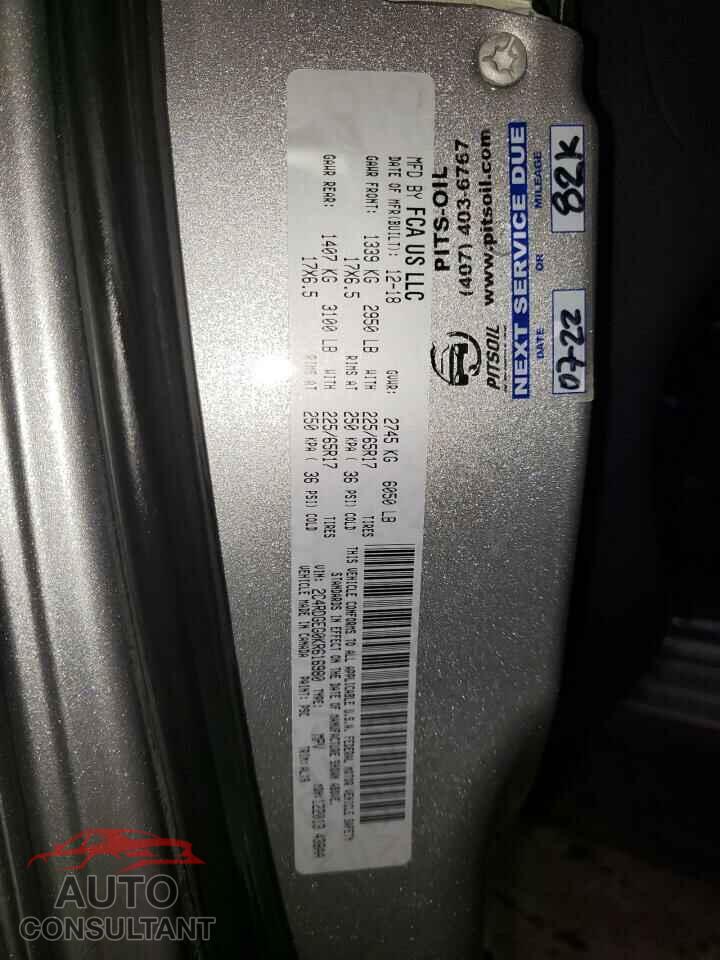 DODGE CARAVAN 2019 - 2C4RDGEG0KR616980