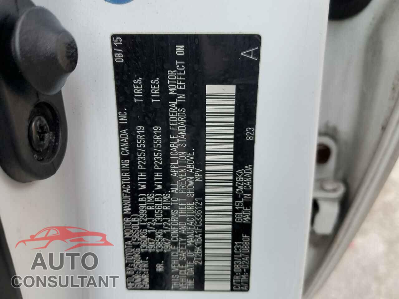 LEXUS RX350 2015 - 2T2BK1BA1FC336121
