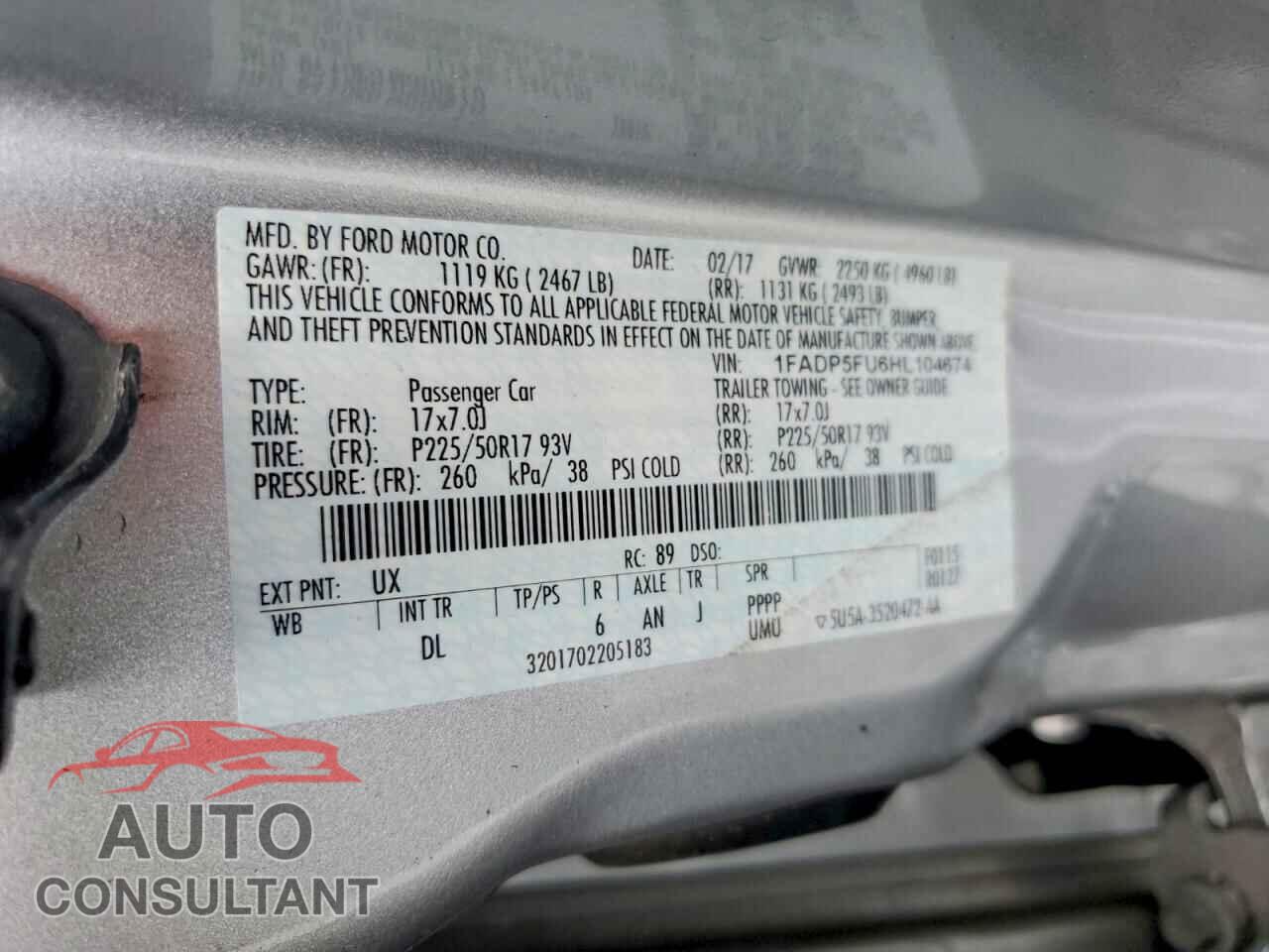 FORD C-MAX 2017 - 1FADP5FU6HL104674