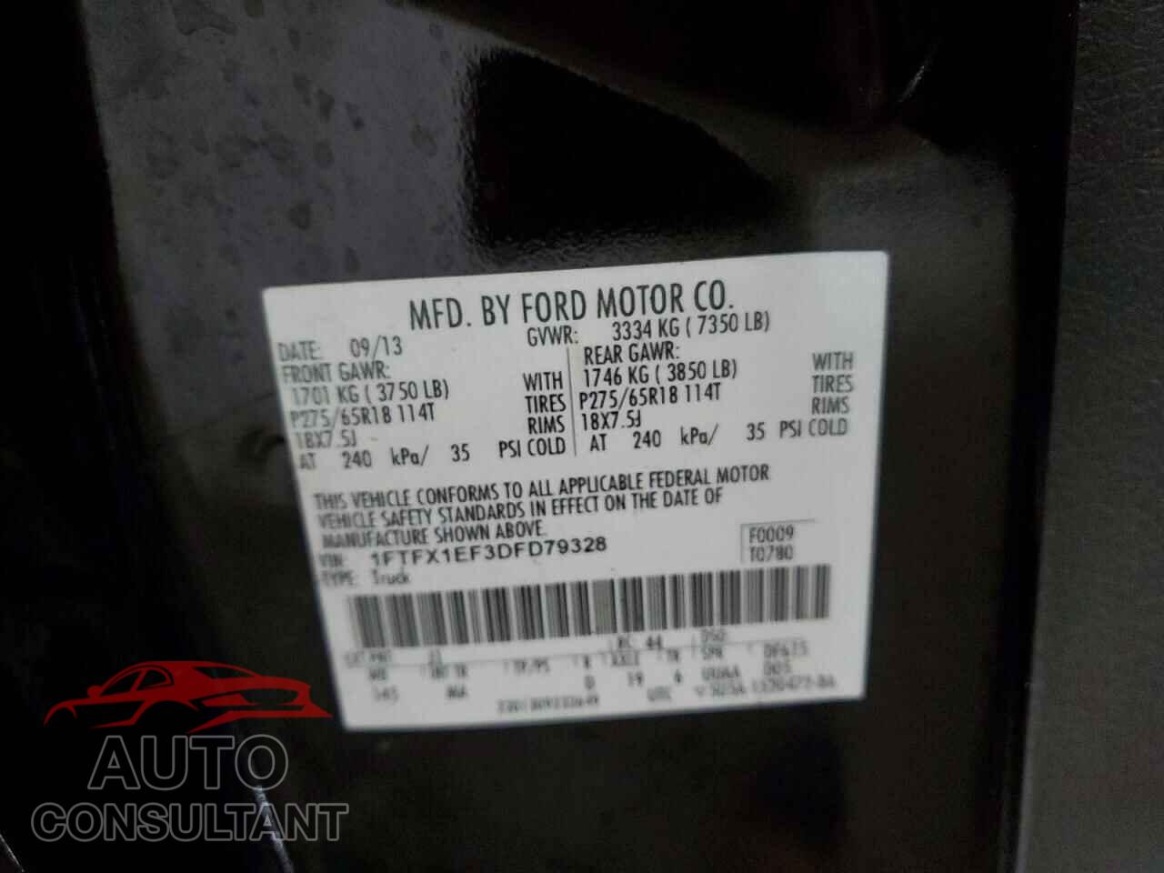 FORD F150 2013 - 1FTFX1EF3DFD79328