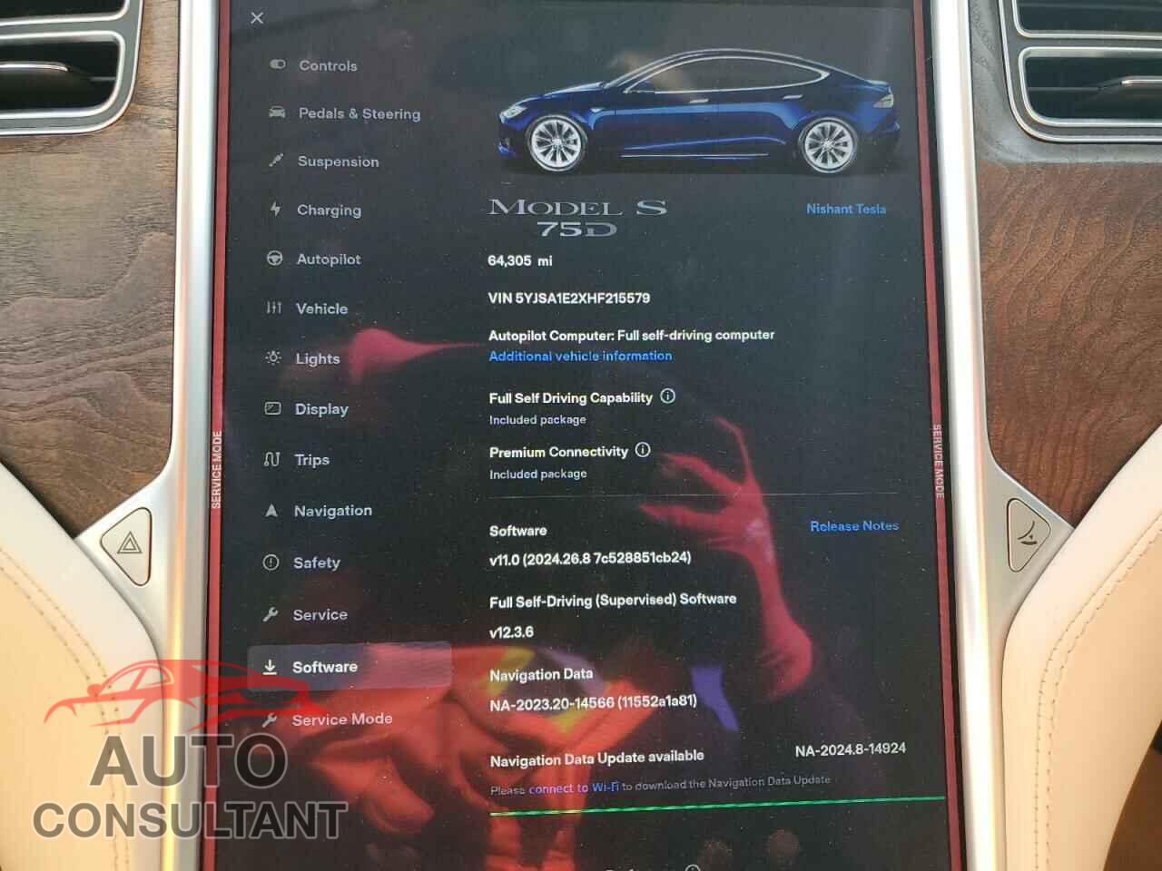 TESLA MODEL S 2017 - 5YJSA1E2XHF215579
