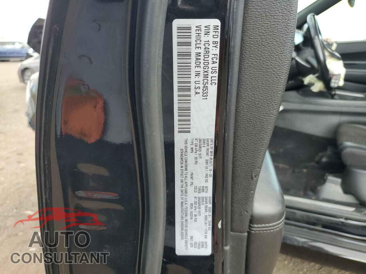 DODGE DURANGO 2021 - 1C4RDJDGXMC545331