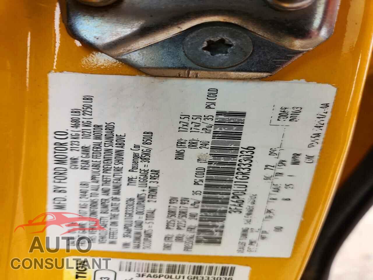 FORD FUSION 2016 - 3FA6P0LU1GR333036