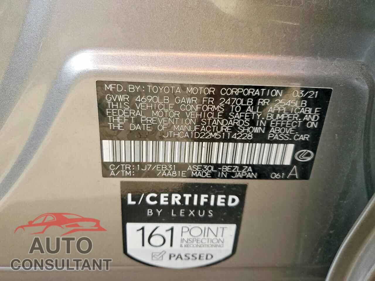 LEXUS IS 2021 - JTHCA1D22M5114228
