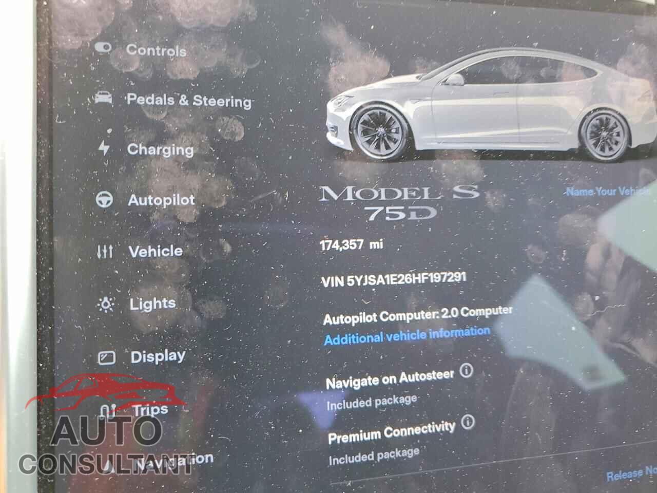 TESLA MODEL S 2017 - 5YJSA1E26HF197291