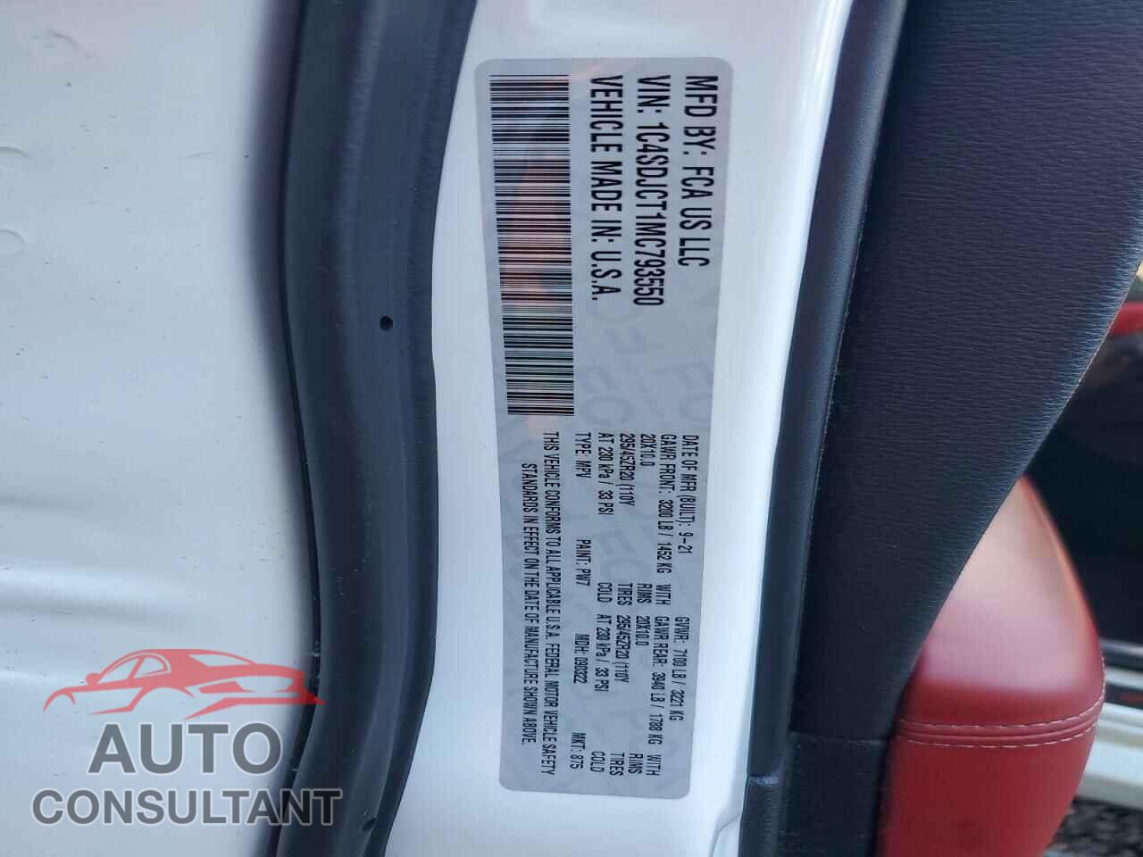 DODGE DURANGO 2021 - 1C4SDJCT1MC793550