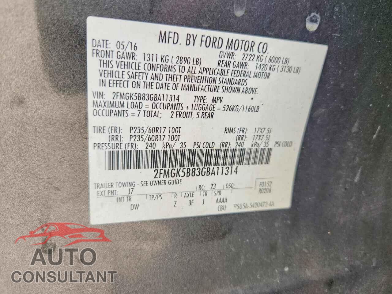 FORD FLEX 2016 - 2FMGK5B83GBA11314
