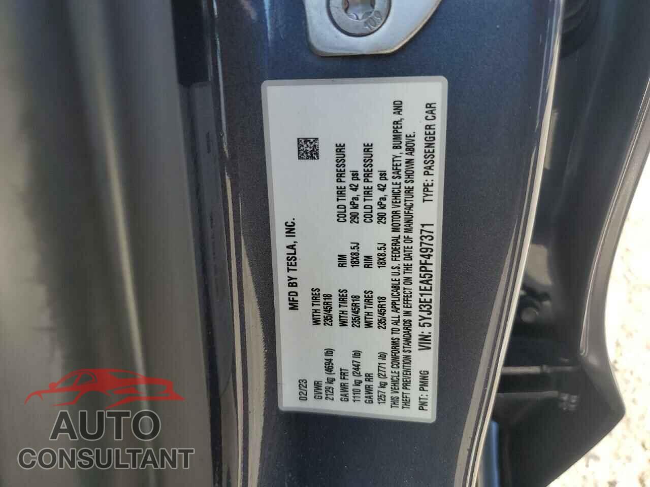 TESLA MODEL 3 2023 - 5YJ3E1EA5PF497371