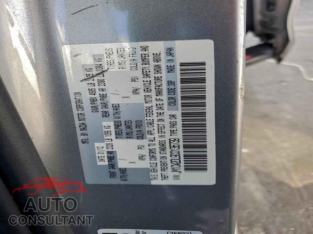 MAZDA 5 2012 - JM1CW2DL9C0136739
