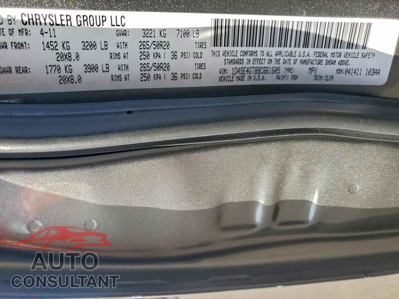 DODGE DURANGO 2011 - 1D4SE4GT8BC661605
