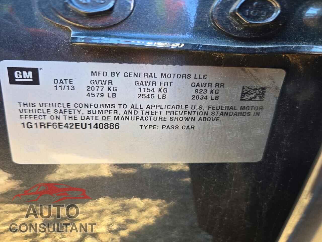 CHEVROLET VOLT 2014 - 1G1RF6E42EU140886