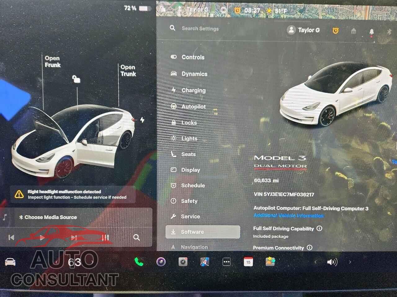 TESLA MODEL 3 2021 - 5YJ3E1EC7MF036217