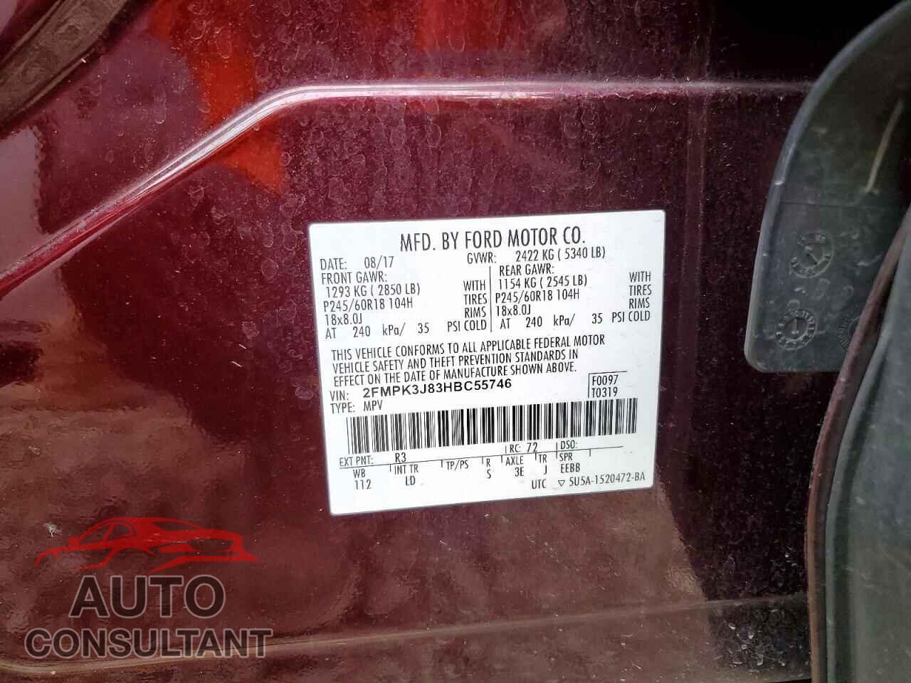 FORD EDGE 2017 - 2FMPK3J83HBC55746