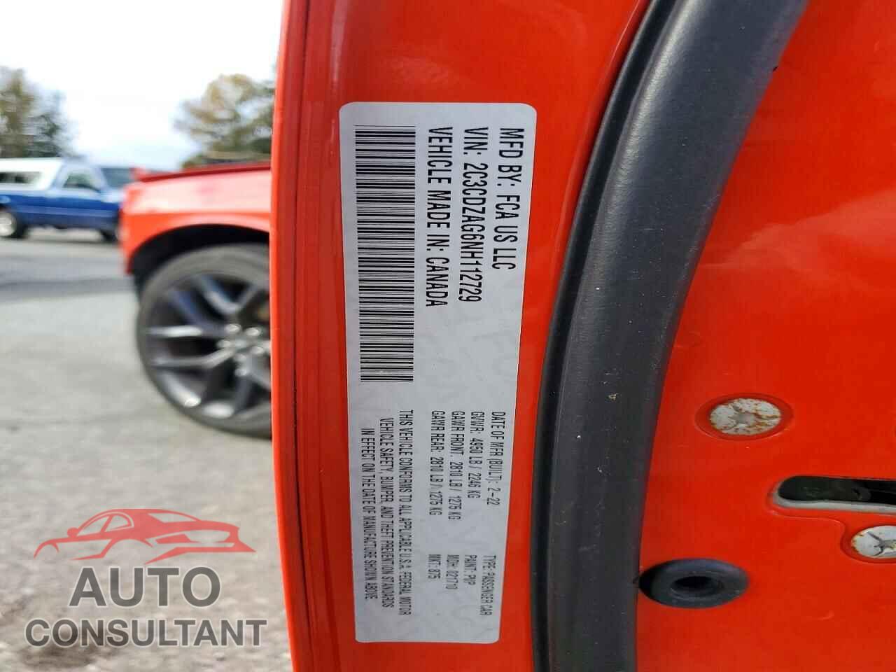 DODGE CHALLENGER 2022 - 2C3CDZAG6NH112729