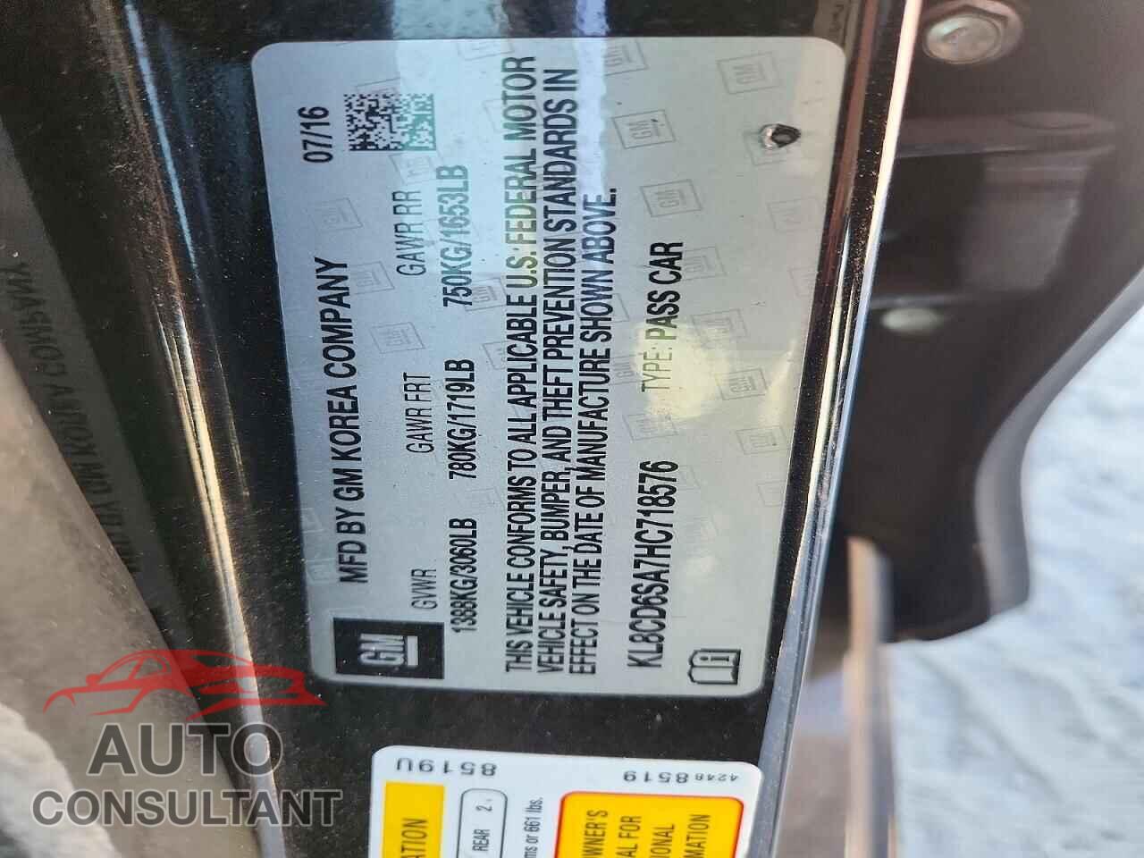CHEVROLET SPARK 2017 - KL8CD6SA7HC718576
