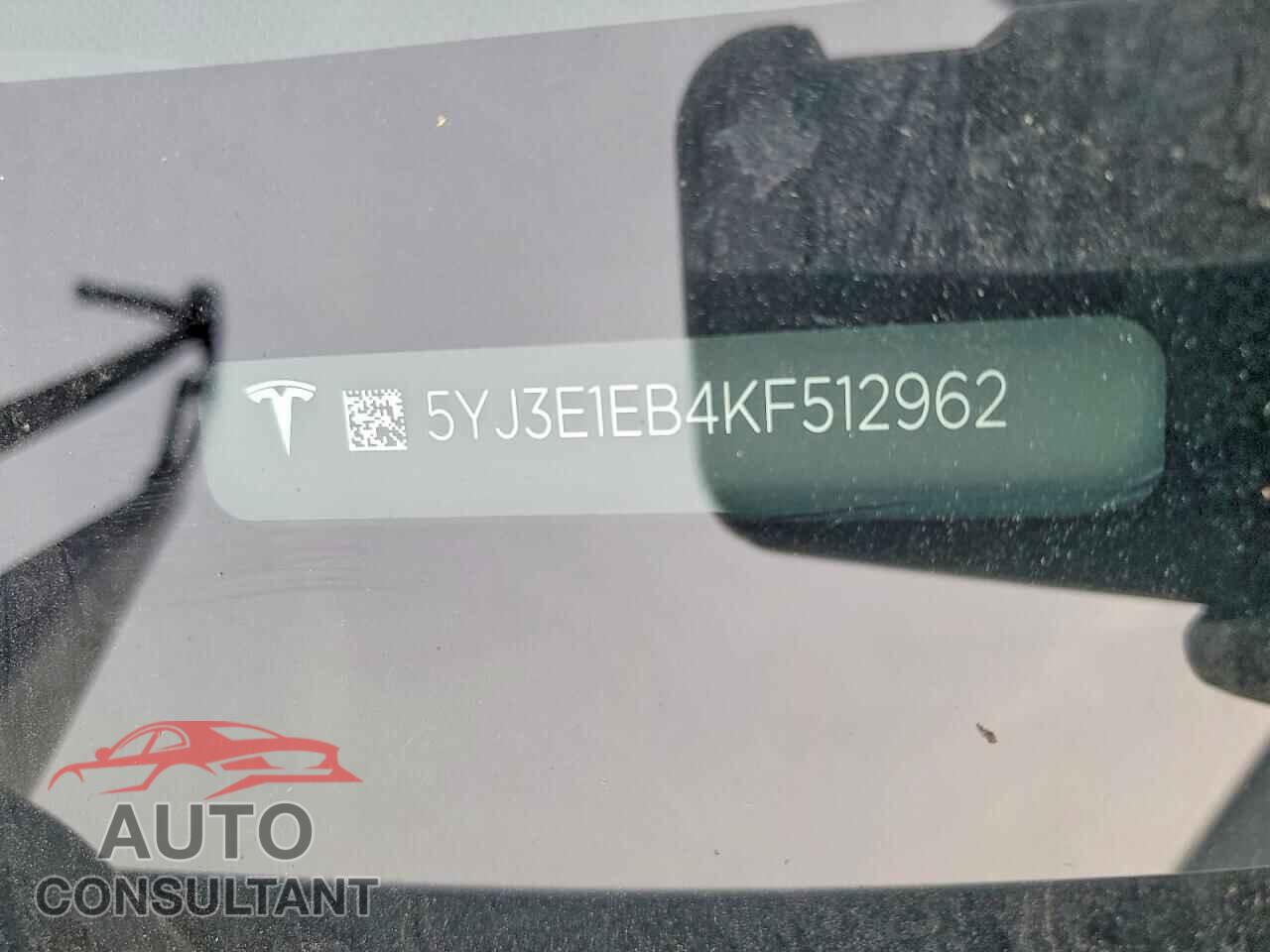 TESLA MODEL 3 2019 - 5YJ3E1EB4KF512962