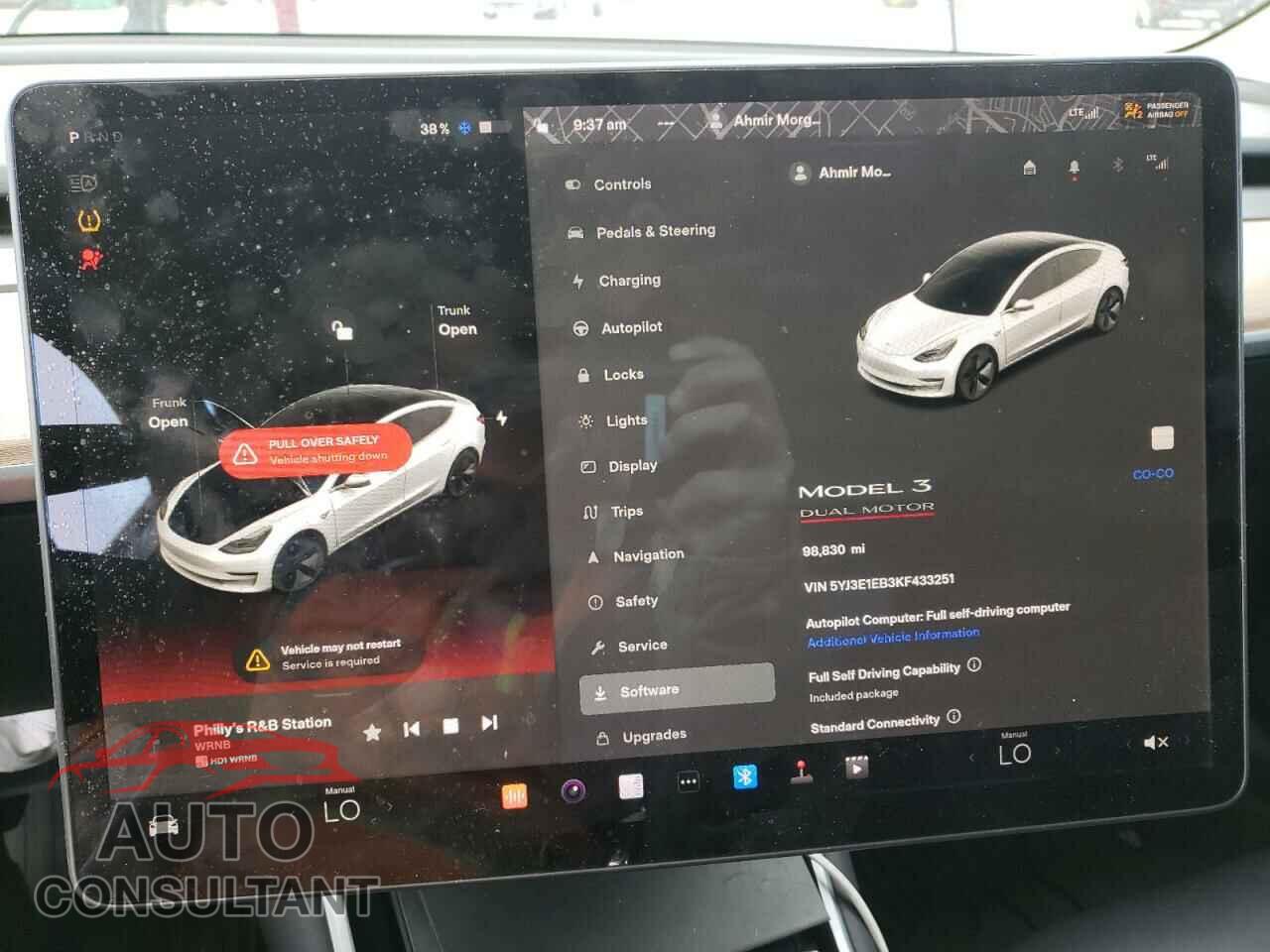 TESLA MODEL 3 2019 - 5YJ3E1EB3KF433251