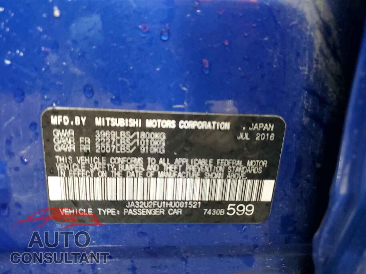 MITSUBISHI LANCER 2017 - JA32U2FU1HU001521