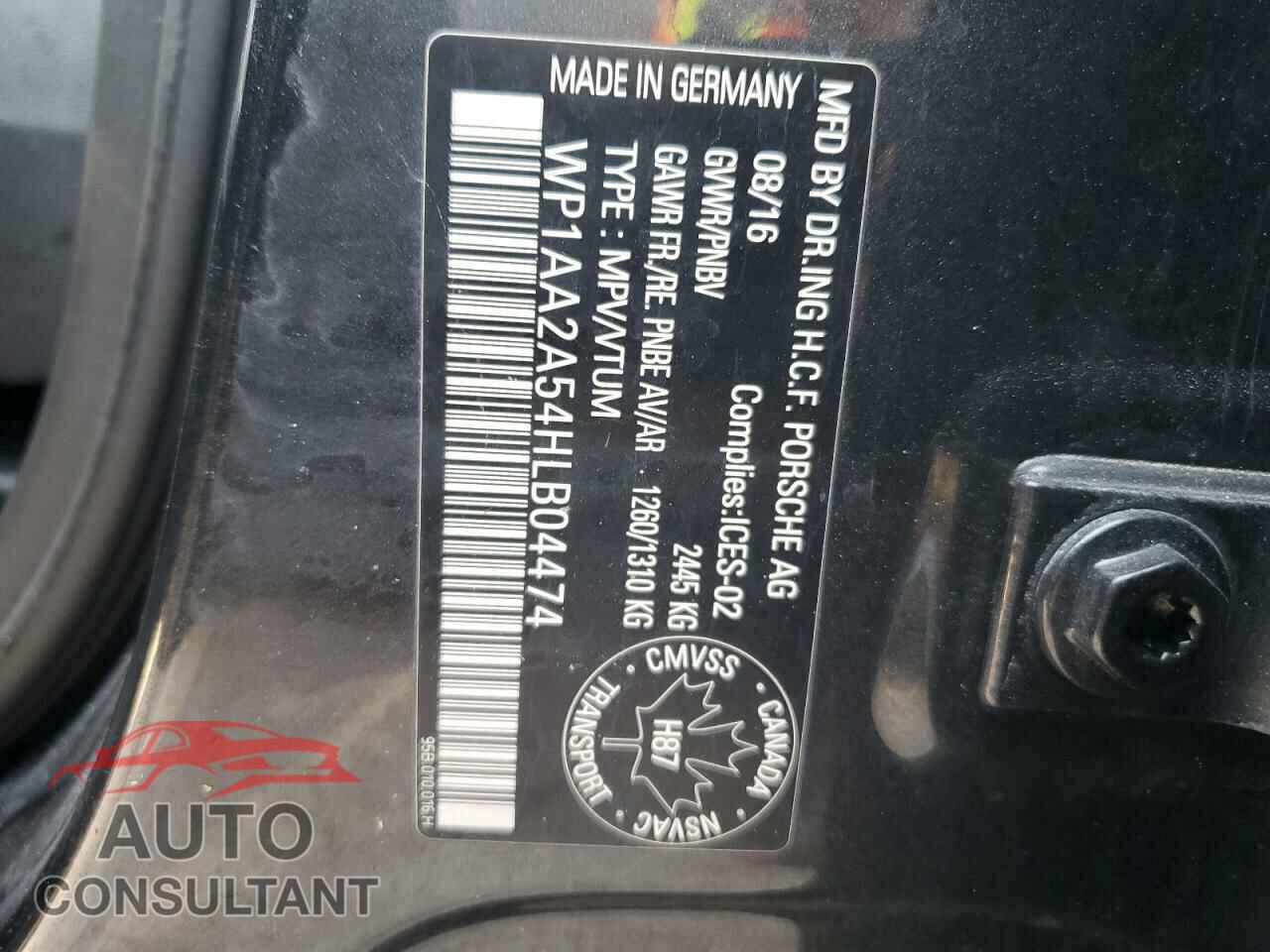PORSCHE MACAN 2017 - WP1AA2A54HLB04474