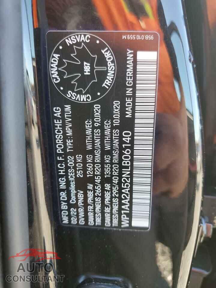 PORSCHE MACAN 2022 - WP1AA2A52NLB06140