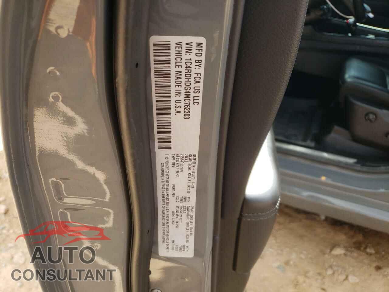 DODGE DURANGO 2021 - 1C4RDHDG4MC762303