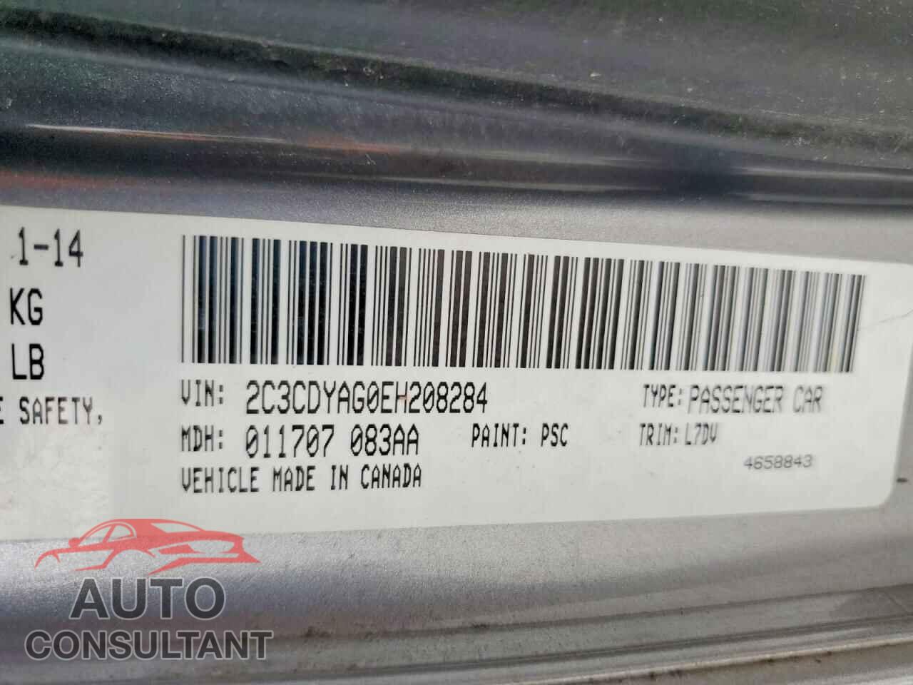 DODGE CHALLENGER 2014 - 2C3CDYAG0EH208284