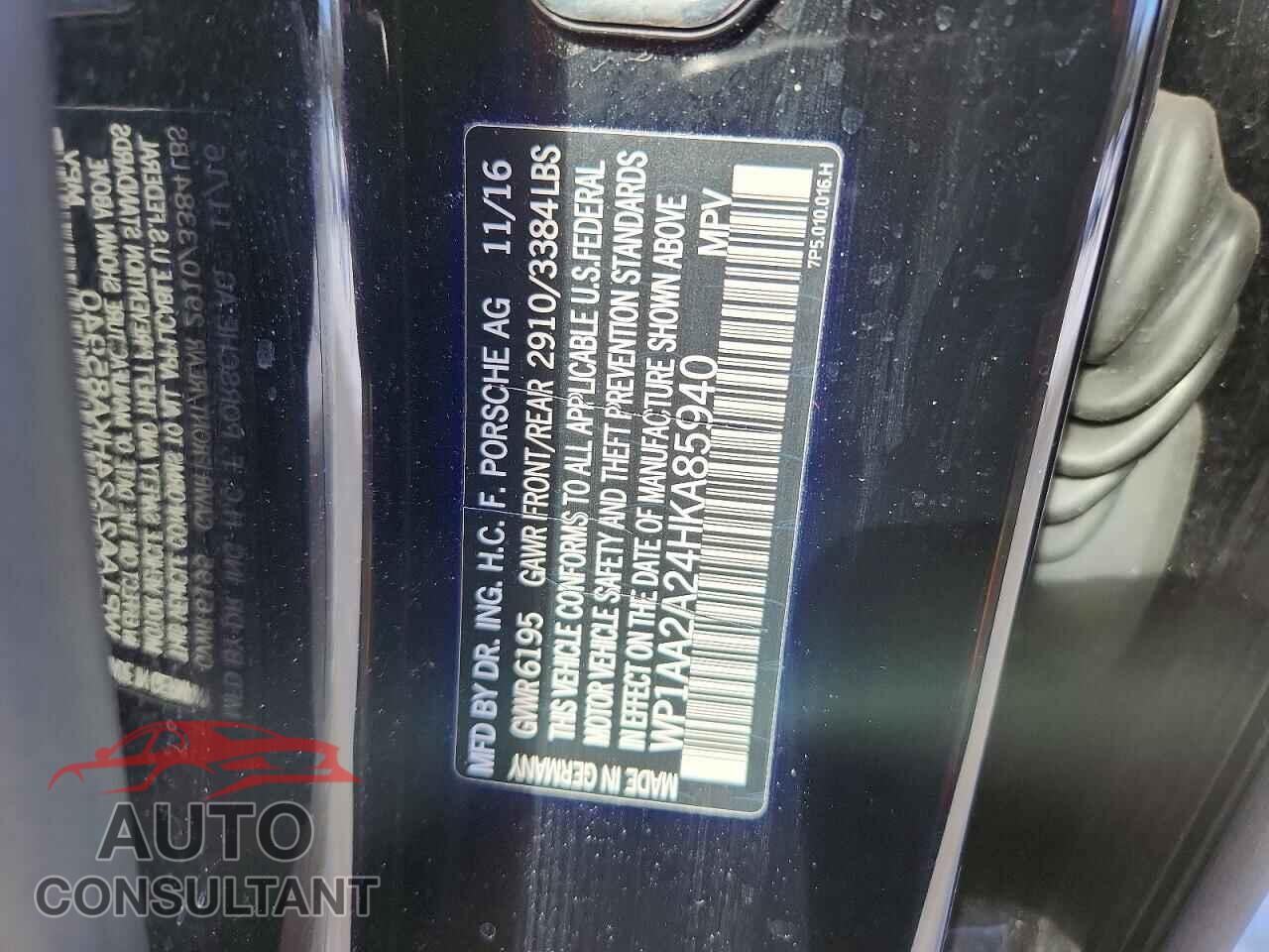 PORSCHE CAYENNE 2017 - WP1AA2A24HKA85940