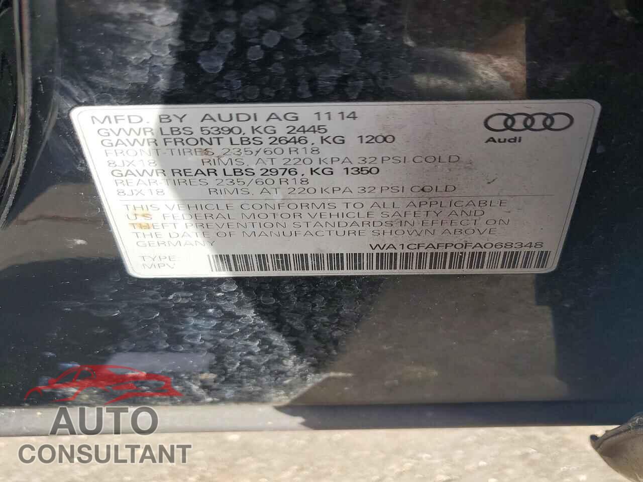 AUDI Q5 2015 - WA1CFAFP0FA068348