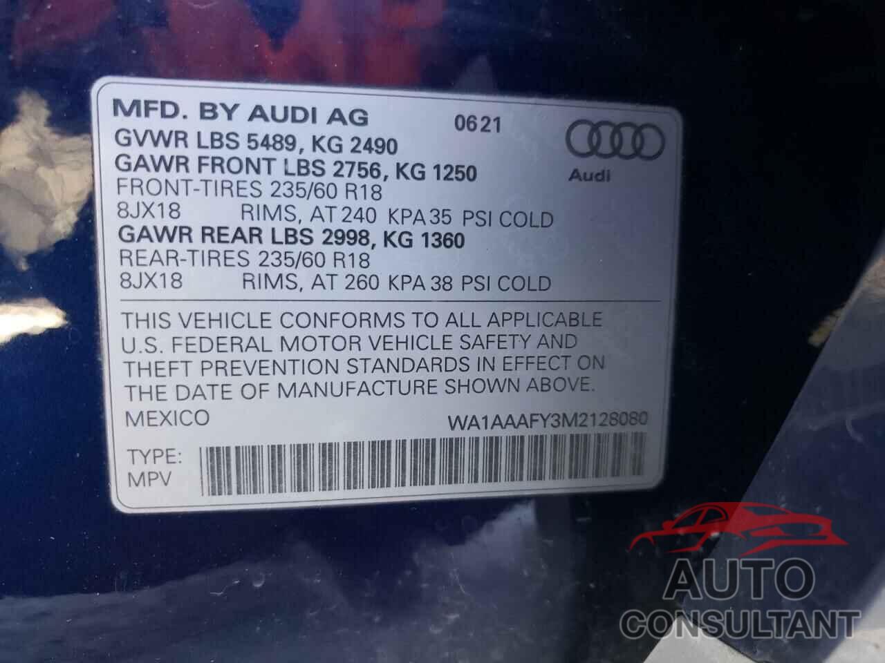 AUDI Q5 2021 - WA1AAAFY3M2128080