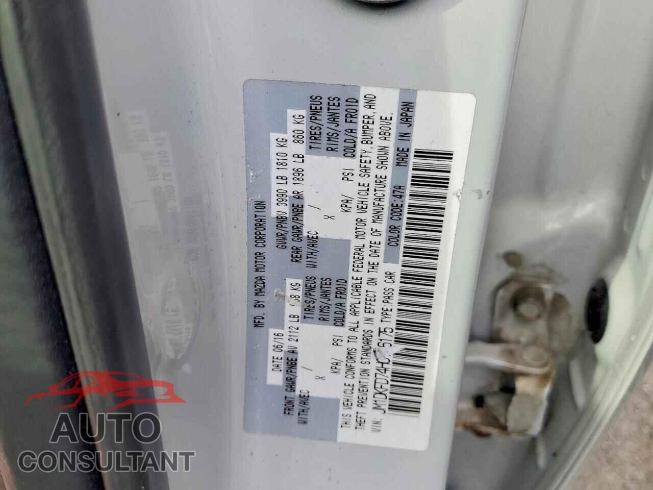 MAZDA CX-3 2017 - JM1DKFD74H0146175