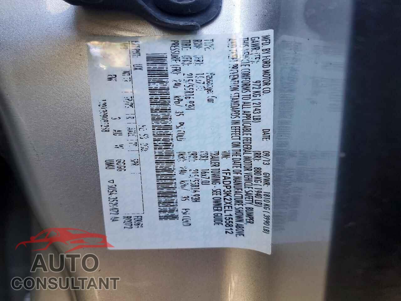 FORD FOCUS 2014 - 1FADP3K2XEL155812