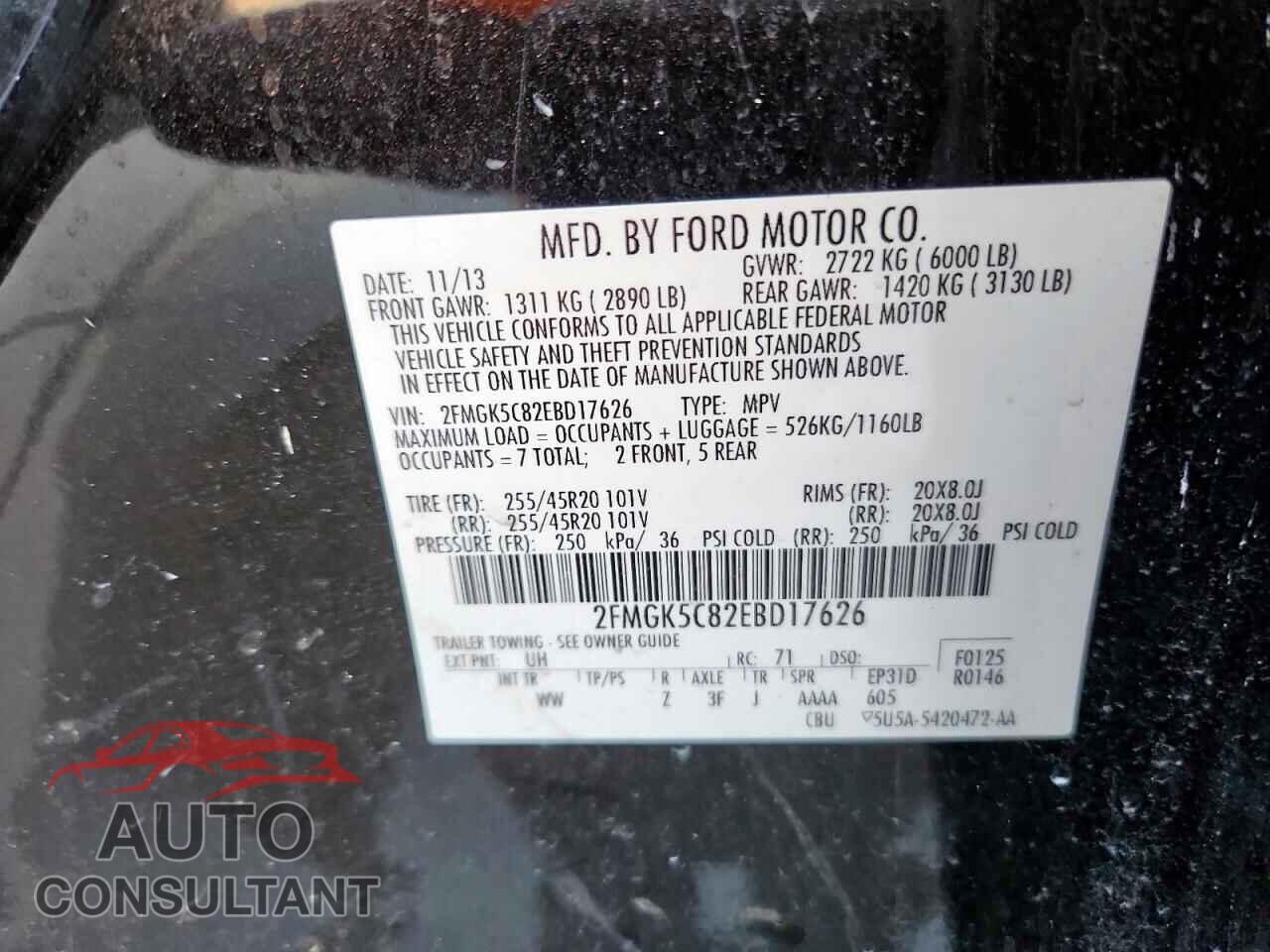 FORD FLEX 2014 - 2FMGK5C82EBD17626