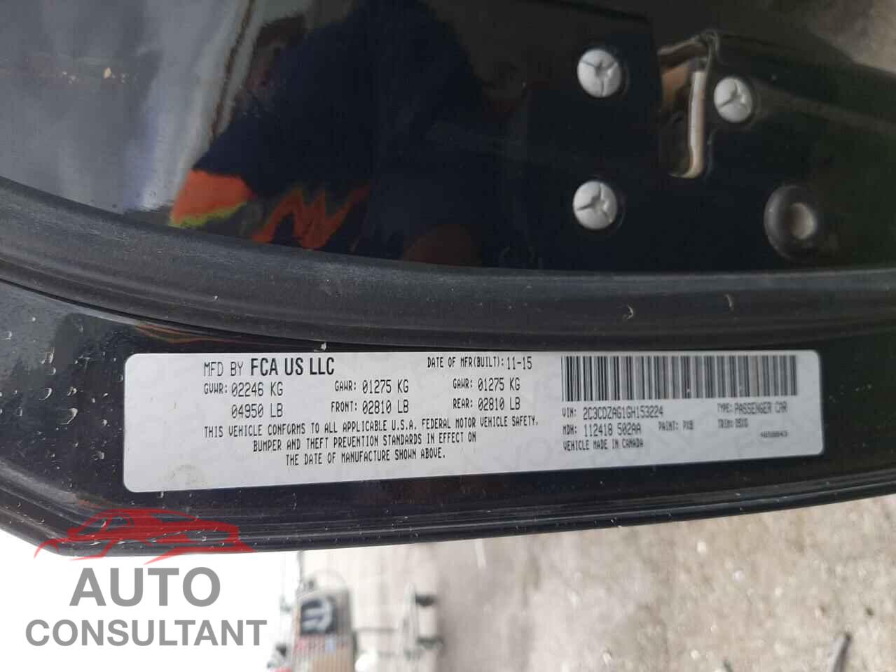 DODGE CHALLENGER 2016 - 2C3CDZAG1GH153224